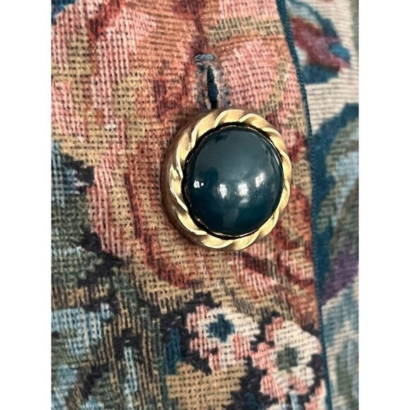 Retro Floral Jacket L Multicolor Classic Work Wear Chic Preppy Old Money 80s - Picture 3 of 9